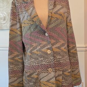 Aldo MARTIN Women's Multicolor Zigzag Pattern Jacket